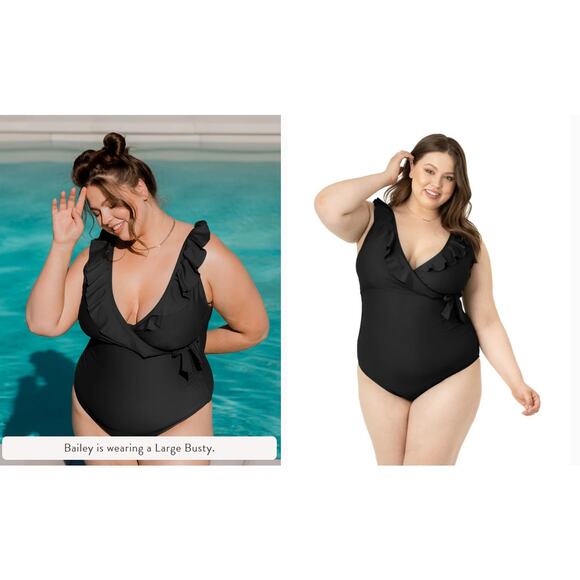 Kindred Bravely Swimsuit Womens S-Busty Ruffle Wrap Maternity Nursing One Piece - Picture 2 of 15